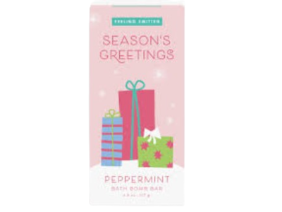 Feeling Smitten Season's Greetings Peppermint Bath Bomb Bar, Cocoa + Shea Butters, 4.9 oz/138g