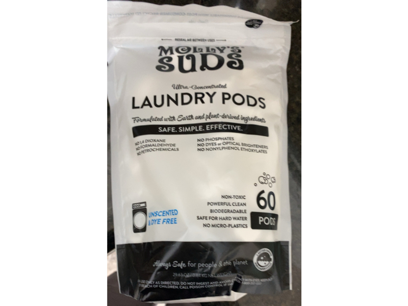 Molly's Suds Laundry Pods, 29.63 oz/0.84 Kg, 60 Count
