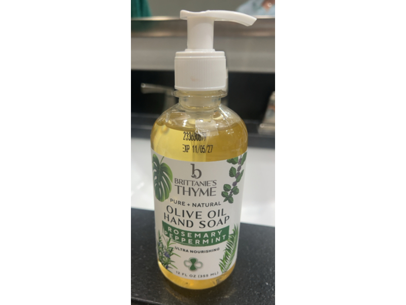 Brittanie's Thyme Olive Oil Hand Soap, Rosemary Peppermint, 12 fl oz (355 mL)