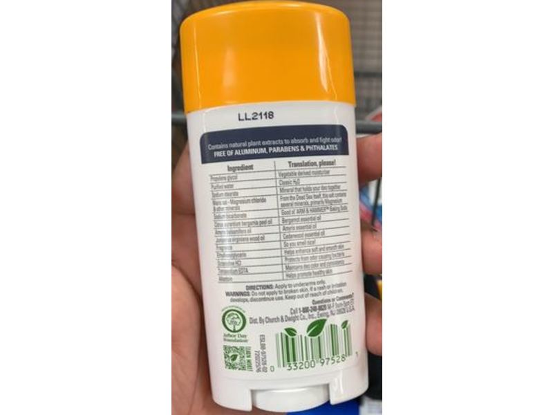 Arm & Hammer Essentials Deodorant, Magnesium Vanilla Sandalwood, 2.5 oz/71 g