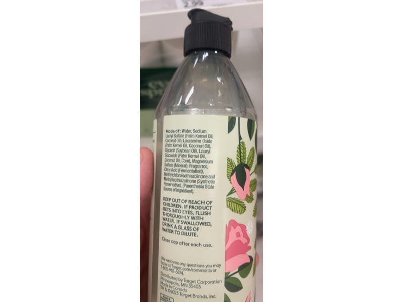 Ever Spring Dish Soap, Rosewater & Mint, 18 fl oz/532.3 mL