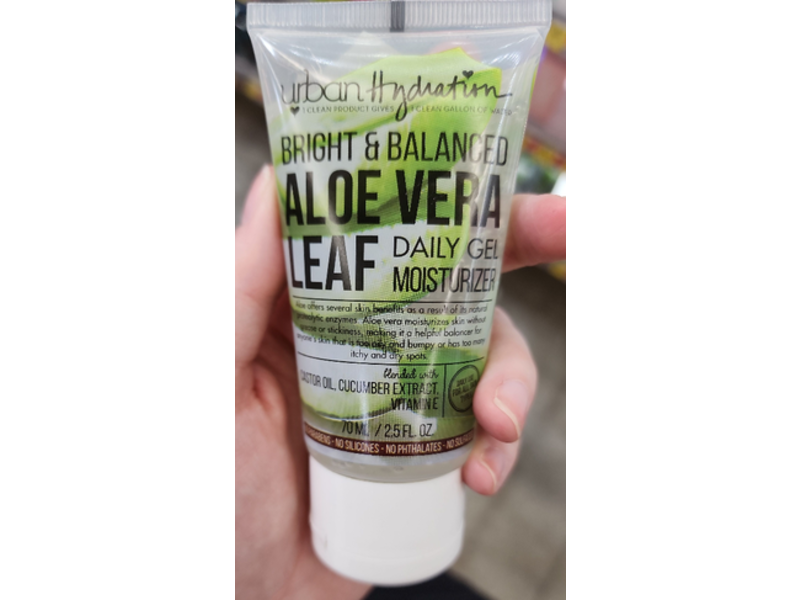 Urban Hydration Daily Moisturizer Gel, Bright & Balanced, Aloe Vera Leaf, 2.5 fl oz/70 mL