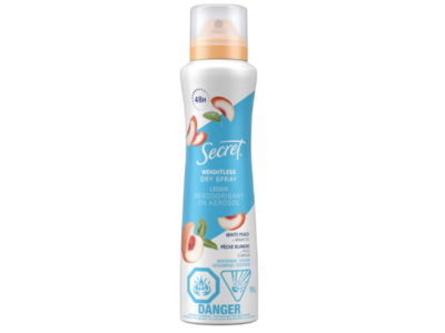 Secret Weightless Dry Spray, White Peach + Argan Oil, 116 g
