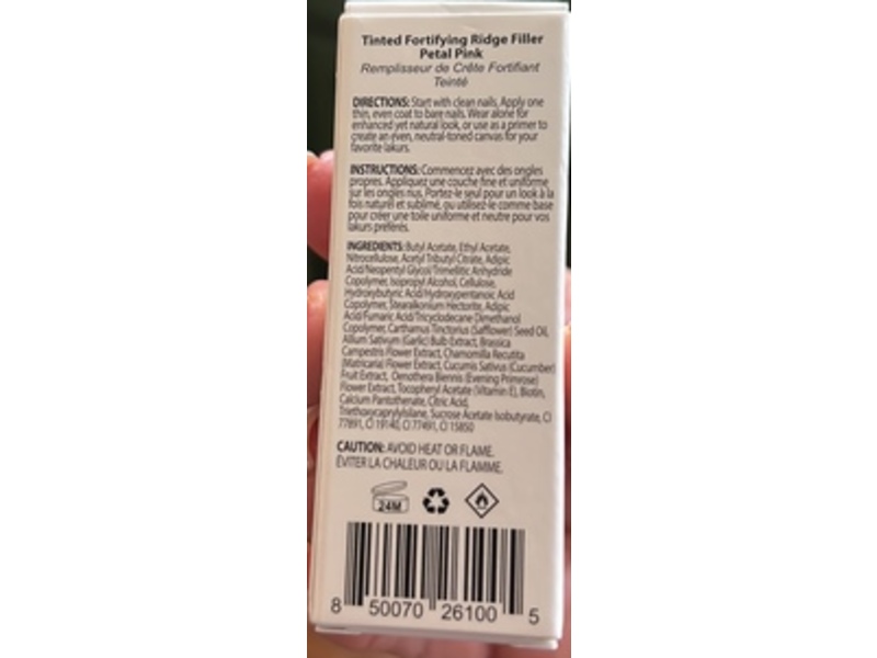 LondonTown Kur Tinted Fortifying Ridge Filler, Petal Pink, 0.4 fl oz/12 mL