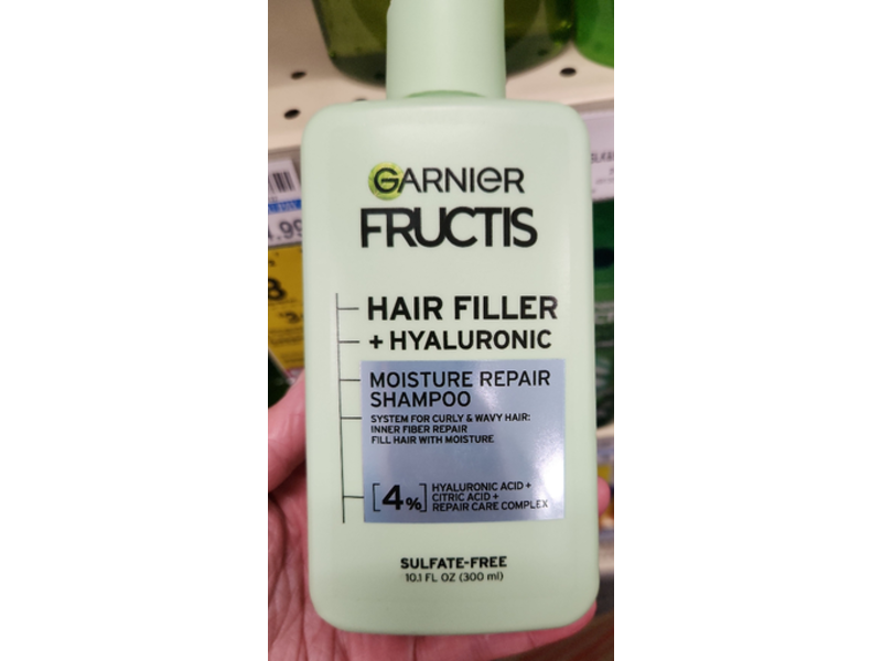 Garnier Fructis Hair Filler Moisture Repair Shampoo, +Hyaluronic, 10.1 fl oz/300 mL