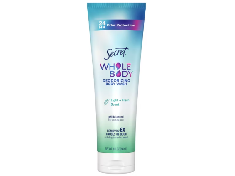 Secret Whole Body Deodorizing Body Wash, Light + Fresh Scent, 8 fl oz/236 mL