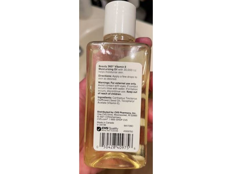 Beauty 360 Moisturizing Oil, Vitamin E, 4.8 fl oz/142 mL