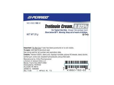 Tretinoin 0.025% Topical Cream, 20 Grams. Perrigo (RX)