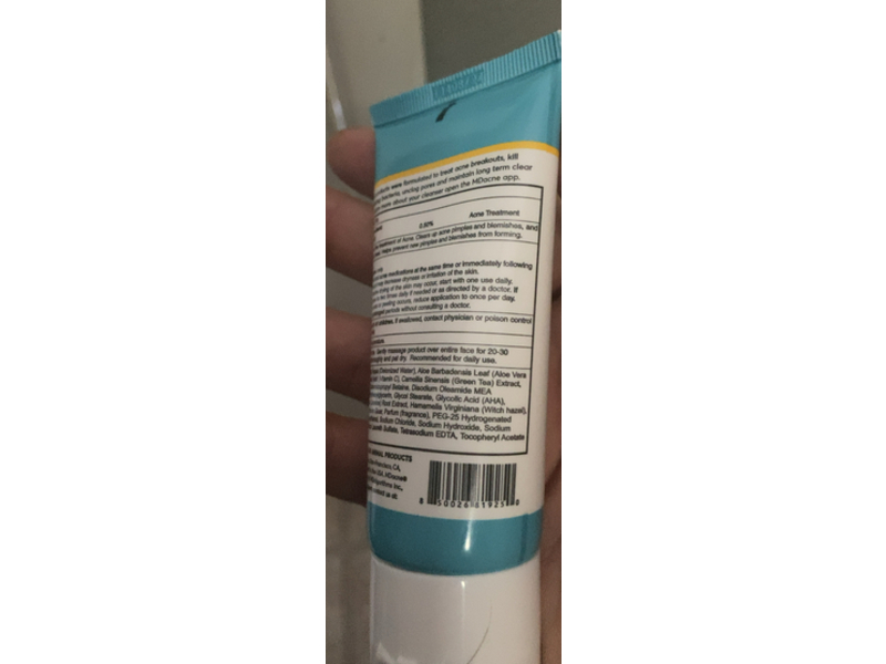 Md acne Hydrating Day + Night Facial Cleanser, Micronized Salicylic Acid 0.5%, 2 oz/1.59 mL