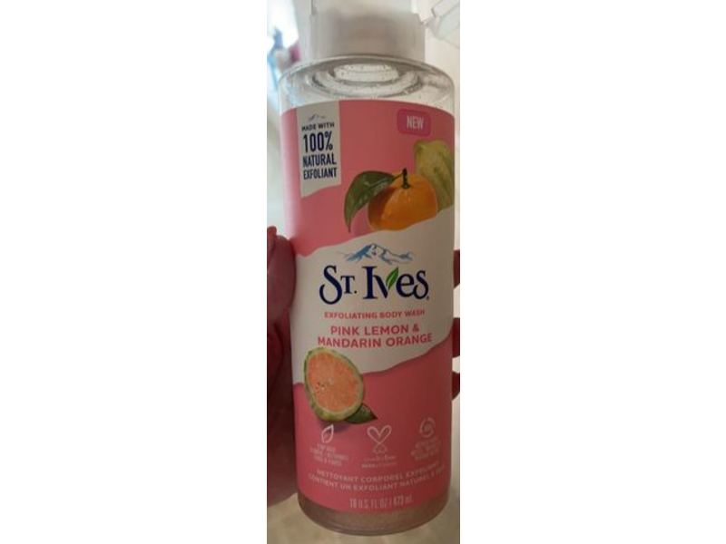 St Ives Exfoliating Body Wash, Pink Lemon & Mandarin Orange, 16 fl oz/473 mL, Pack Of 2