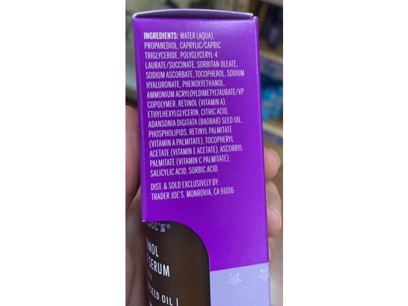 Trader Joe's Retinol Night Serum, Baobab Seed Oil, 1 fl oz/30 mL, Pack Of 2