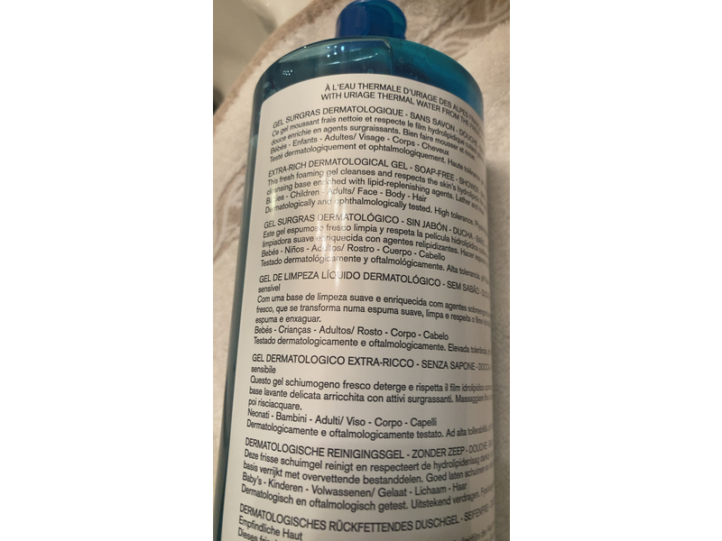 Uriage Extra-Rich Dermatological Gel, 33.8 fl oz/1 L