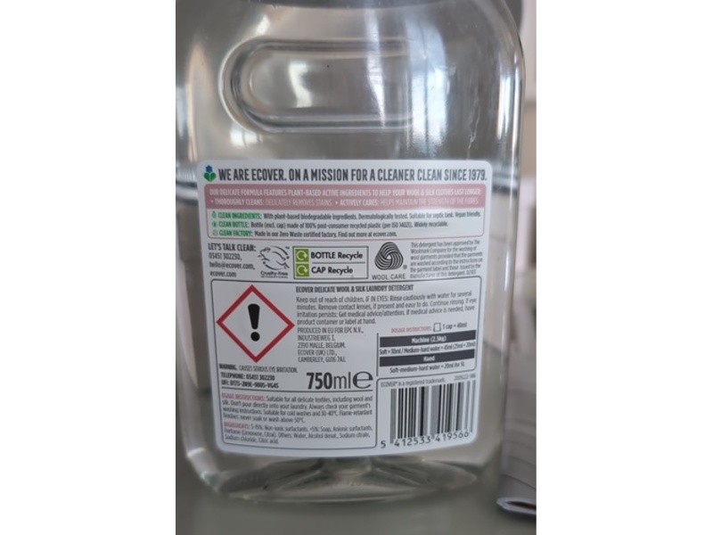 Ecover Delicate Liquid Detergent, Waterlily & Honey Dew, 16 Loads, 750mL