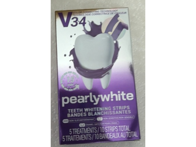 Pearly White V34 Teeth Whitening Strips, 10 Count