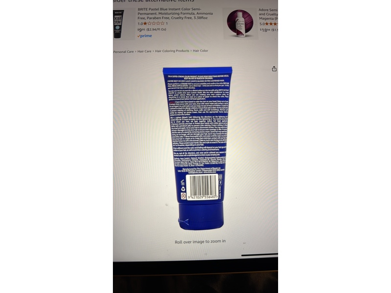 Brite Instant Color, Blue, 3.38 fl oz/100 mL