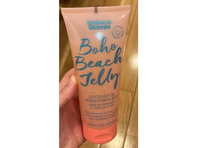 Umberto Giannini Hair Gel, Boho Beach Jelly, Coconut Oil Scrunching Jelly, 6.7 fl oz/200 mL