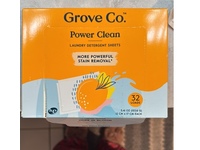 Grove Co Power Clean Laundry Detergent Sheets, Mango & Tangerine, 32 Loads, 32 Count - Image 4