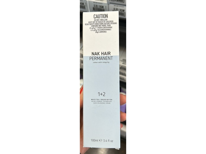 Nak Hair Permanent Hair Colouring Cream, 1+2 White Tea/Ochid Butter, Color No 5.35/5 GM, 3.4 fl oz/100 mL