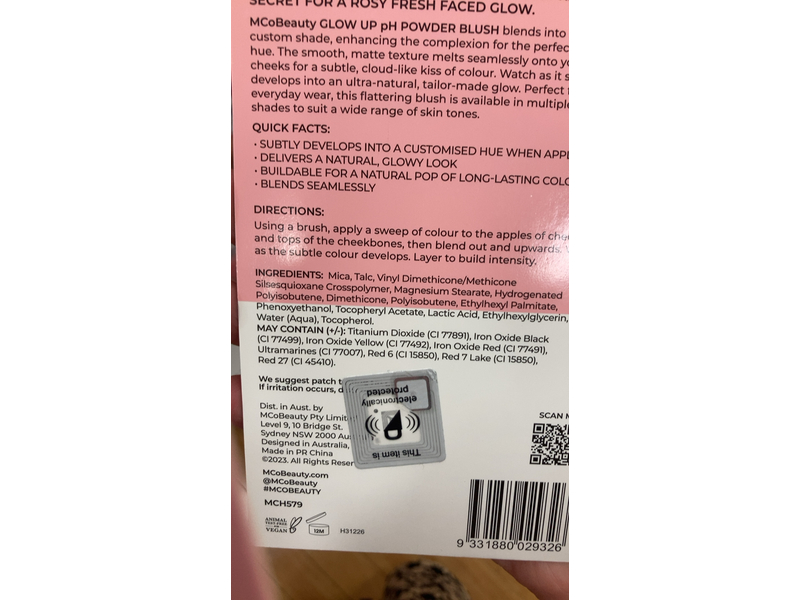 MCoBeauty Glow Up pH Powder Blush, Blush Red, 0.155 oz/4.4 g