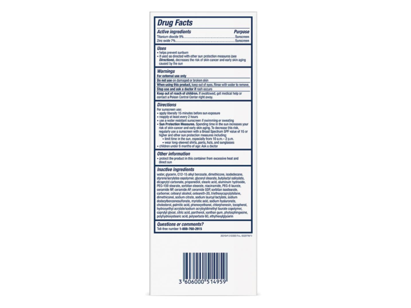 CeraVe Hydrating Mineral Face Sunscreen, SPF 50, 2.5 fl oz/75 mL