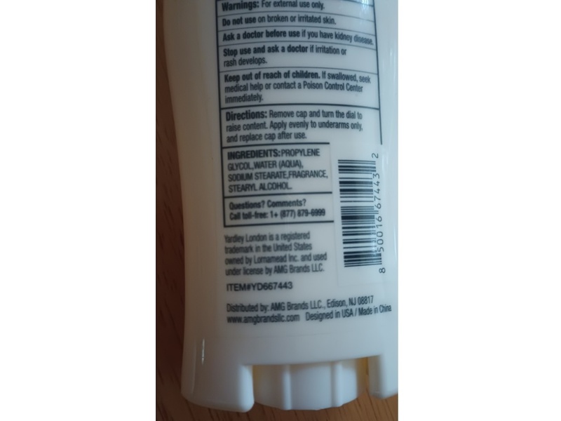 Yardley London Fine Fragrance Deodorant, English Lavender, 2 oz/56.7 g