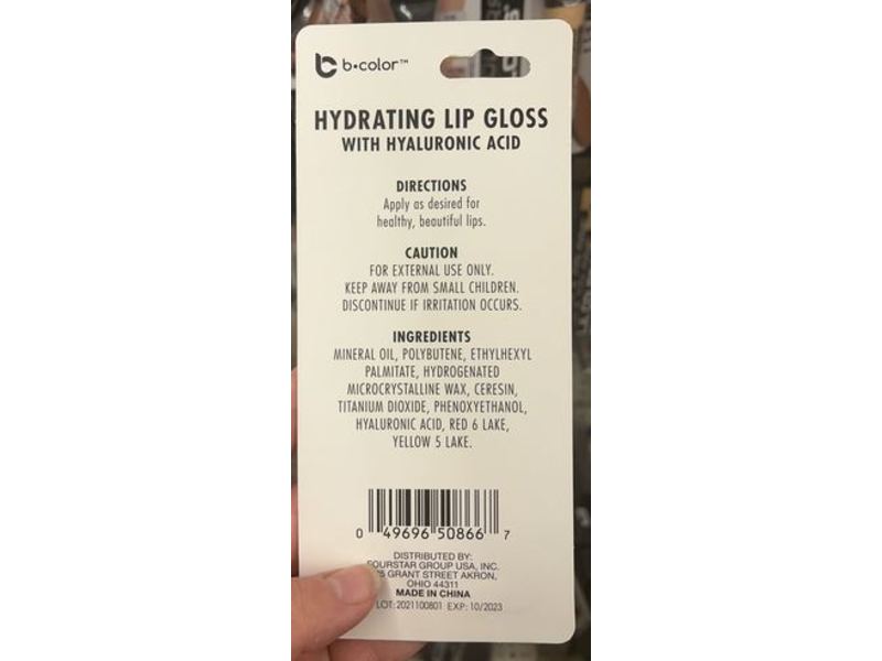 b.Color Hydrating Lip Gloss, Fire Quartz, 0.1 oz/2.8 g