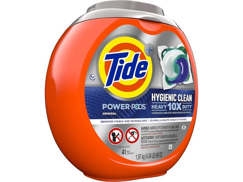 Tide Hygienic Clean Heavy 10x Duty Power Pods Laundry Detergent, Original, 69 oz/1.97 kg, 41 Pacs