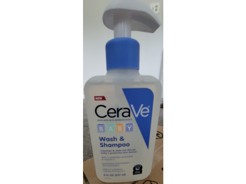 CeraVe Baby Wash & Shampoo, Essential Ceramides & Vitamin E, 8 fl oz/237 mL