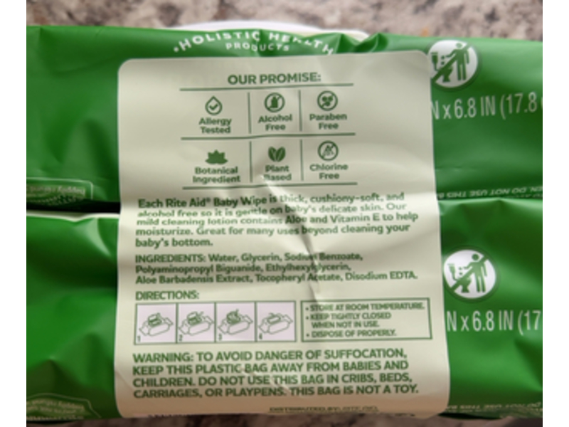 Rite Aid Baby Wipes, 64 Count