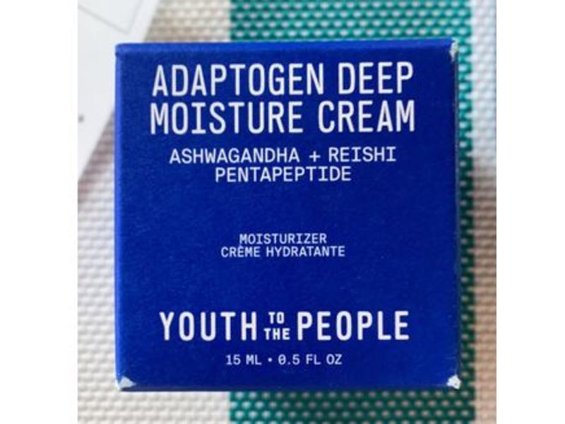 Youth To The People Adaptogen Deep Moisture Cream, Ashwagandha+Reishi Pentapeptide, 0.5 fl oz/15 mL