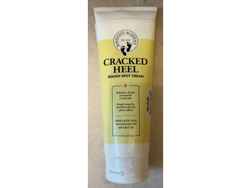 Barefoot Academy Cracked Heel Rough Spot Cream, Lactic Acid, Avocado Oil & Shea Butter, 8 fl oz/237 mL