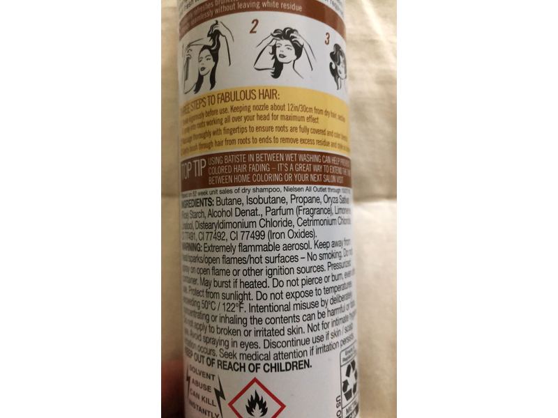 Batiste Instant Hair Refresh Dry Shampoo Plus, Beautiful Brunette, 10.1 fl oz/300 mL