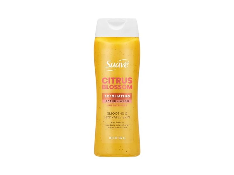 Suave Exfoliating Scrub + Wash, Citrus Blossom, 18 fl oz/532 mL