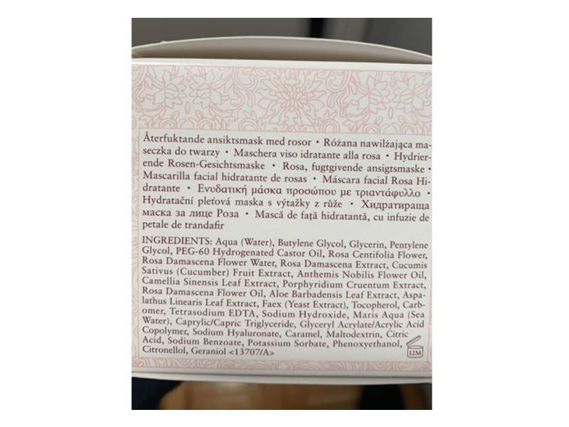 Fresh Rose Face Mask Infused With Real Rose Petals, 3.3 fl oz/100 ml