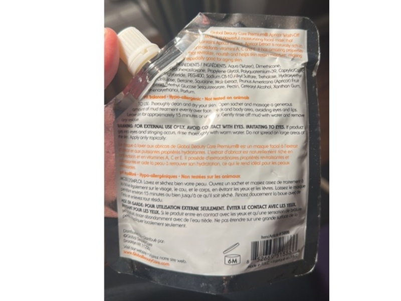 Global Beauty Care Apricot Wash-Off Mask, 5 oz/150 mL