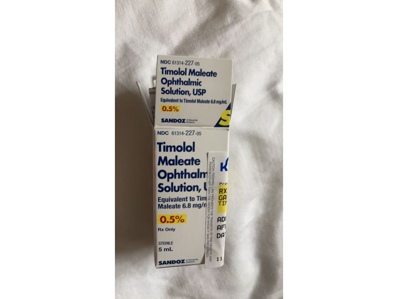 Timolol Maleate Ophthalmic Solution 0.5%, 5 mL, Sandoz (RX)