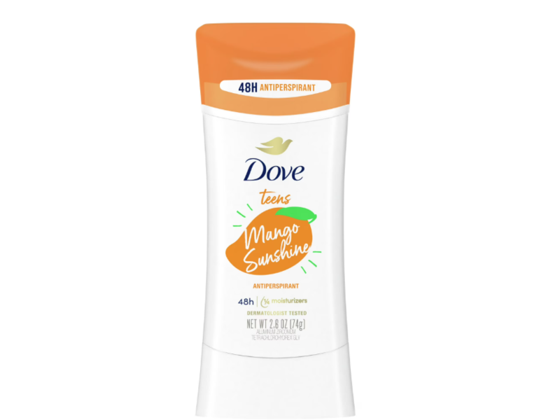 Dove Teens Antiperspirant, Mango Sunshine, 2.6 oz/74 g