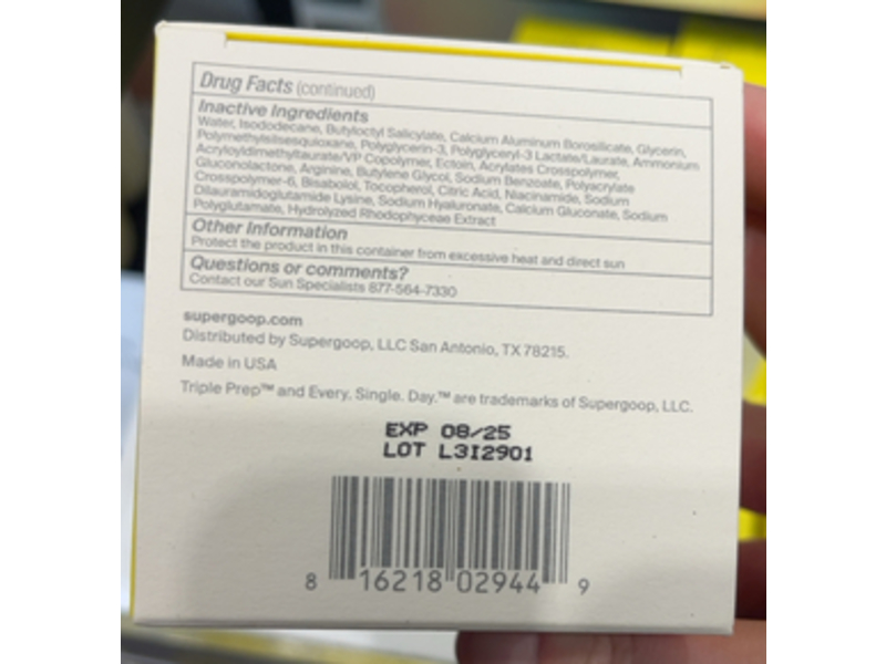 Supergoop Triple Prep Weightless Multitasking Moisturizer, SPF 40, 1.7 fl oz/50 mL