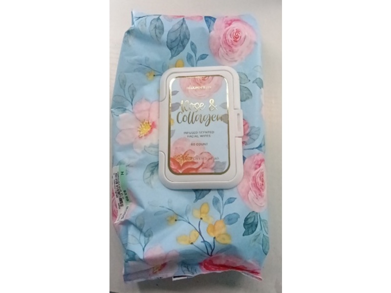 Bloom&Field Facial Wipes, Rose & Collagen, 60 Count