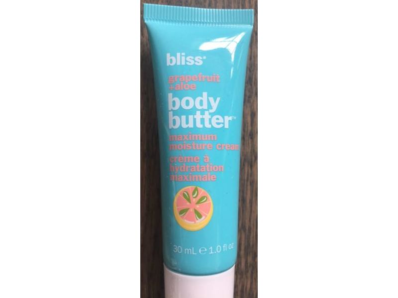 Bliss Maximum Moisture Cream Body Butter, Grapefruit + Aloe, 1.0 fl oz/30 mL