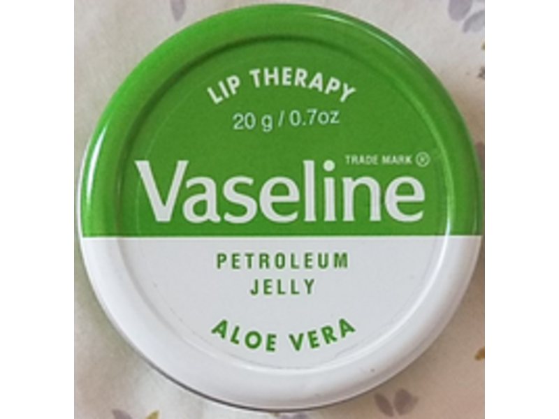 Vaseline Lip Therapy Petroleum Jelly, Aloe Vera, 0.7 oz/20 g