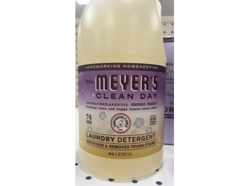 MRS. Meyer's Clean Day Liquid Laundry Detergent, Compassion Flower, 74 Loads, 64 fl oz/1.8 L