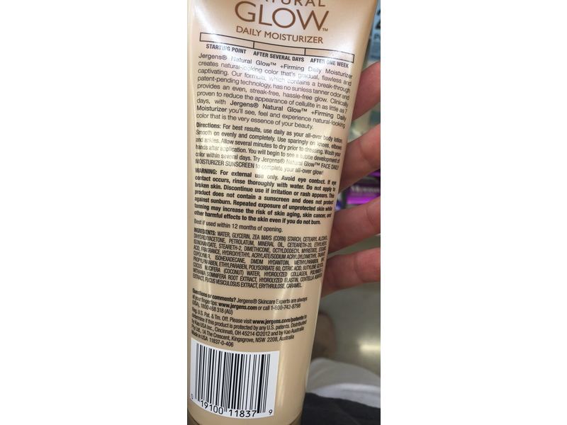 Jergens Natural Glow + Firming Daily Moisturizer, Fair To Medium, 7.5 fl oz/221 mL