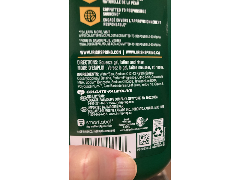 Irish Spring Moisturizing Face + Body Wash, Aloe Mist, 20 fl oz/591mL