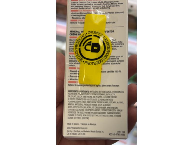 Physicians Formula Mineral Wear Diamond Perfector BB Cream, Light To Medium, 1.2 fl oz/37 mL