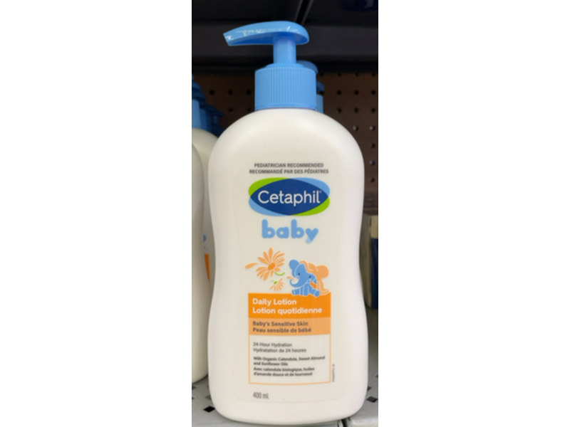 Cetaphil Baby Daily Lotion, Organic Calendula, Sweet Almond, and Sunflower Oils, 400mL