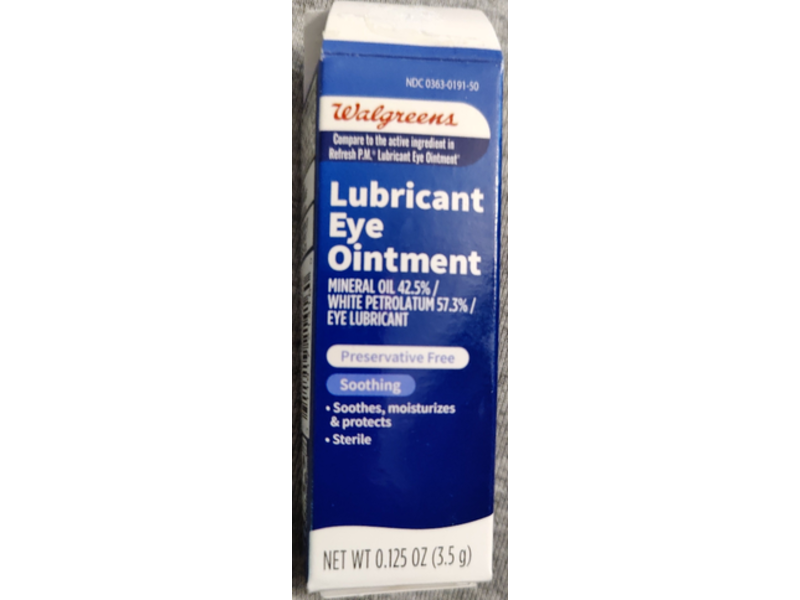Walgreens Lubricant Eye Ointment, Preservation Free, 0.125 oz/3.5 g
