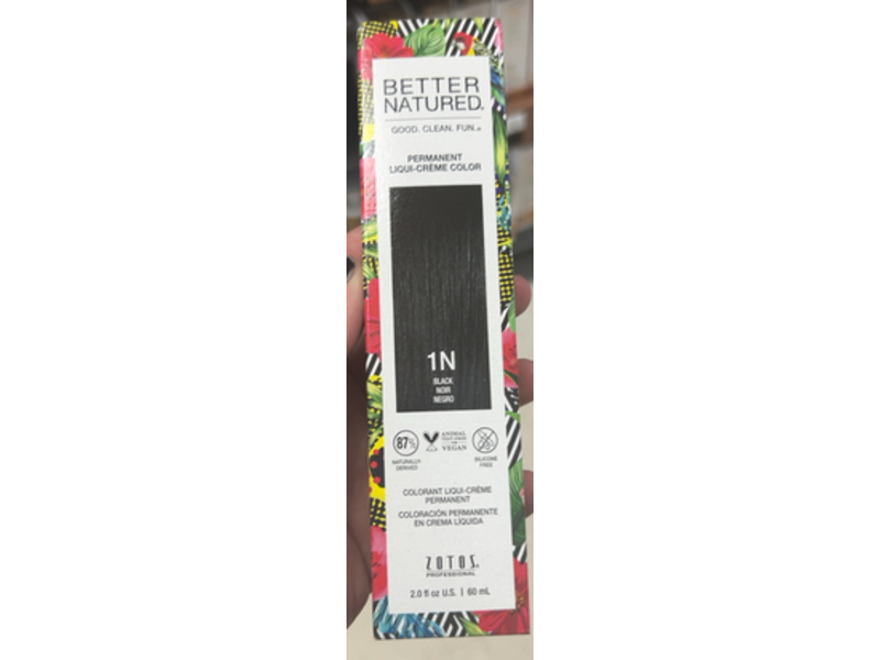 Better Natured Permanent Liqui - Creme Color, 1N Black, 2.0 fl oz/60 mL