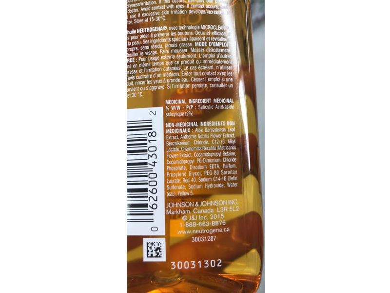 Neutrogena Oil-Free Acne Wash, Salicylic Acid 2%, 177 mL