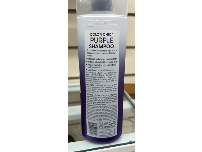 Giovanni Color Chic Purple Shampoo, 13.5 fl oz/399 mL